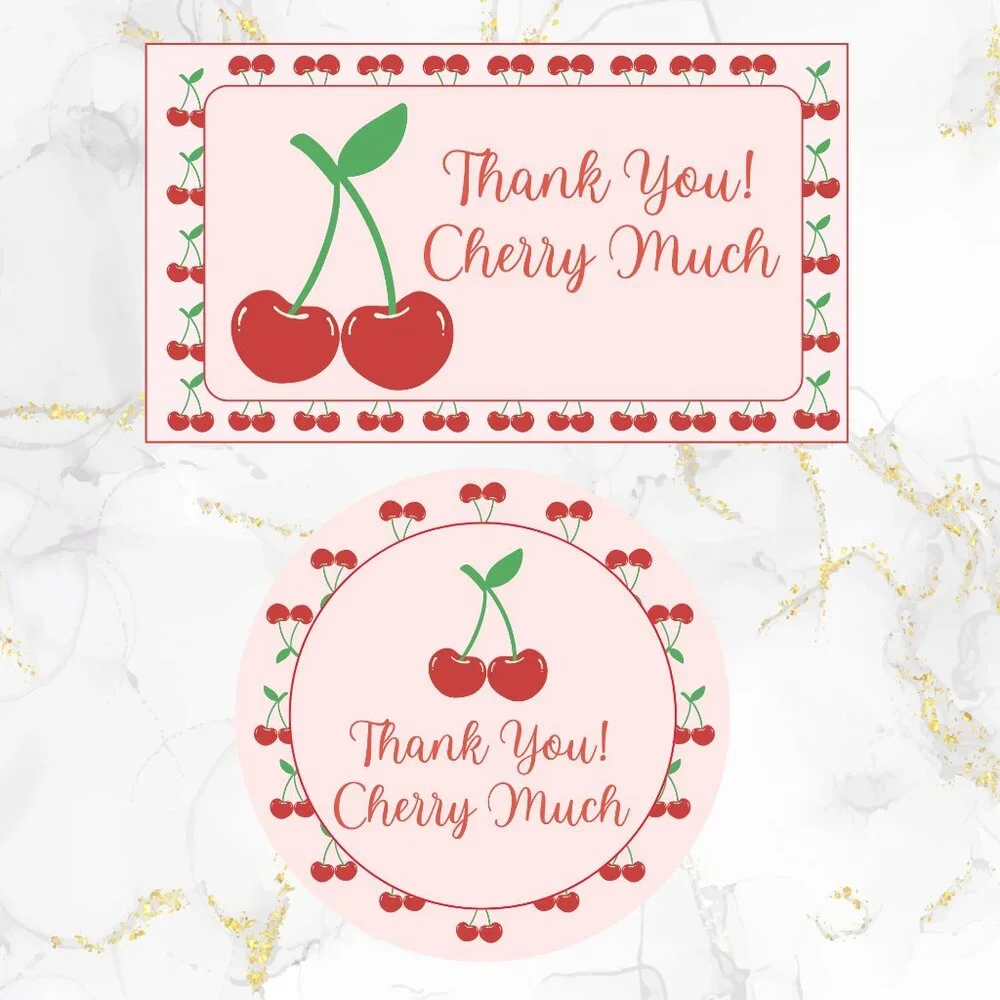 160 Pack Thank You Cards and Stickers Cherries
